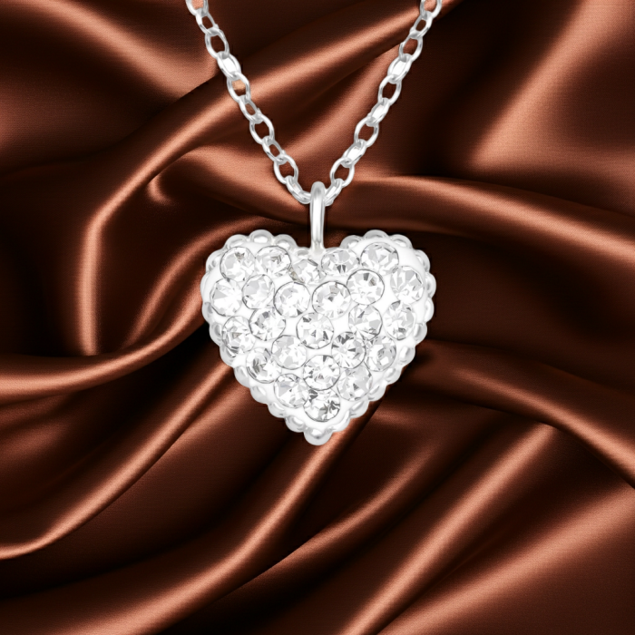Colier Inima Plina din Argint Sterling 925 cu cristale [3]