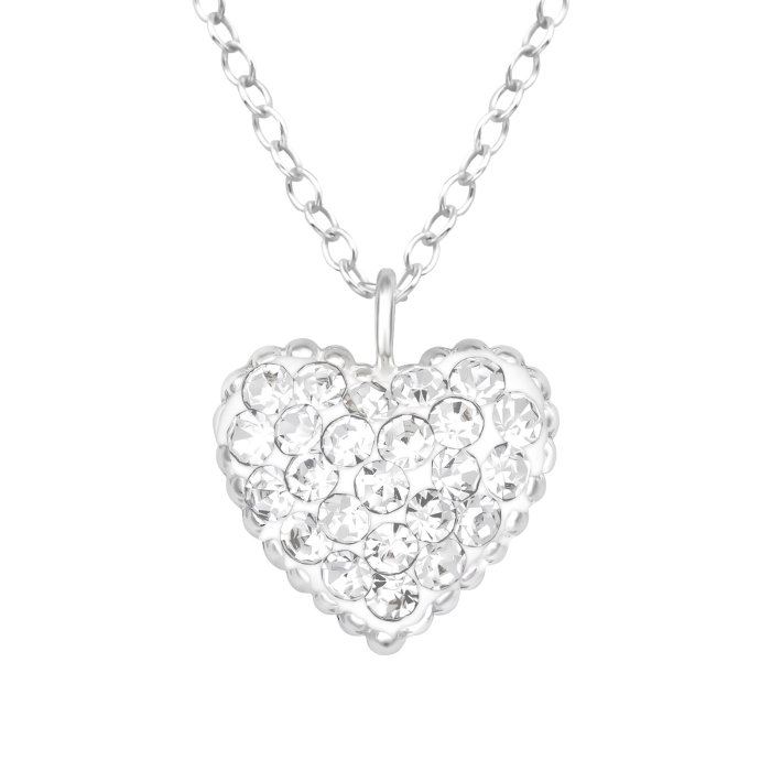 Colier Inima Plina din Argint Sterling 925 cu cristale [3]