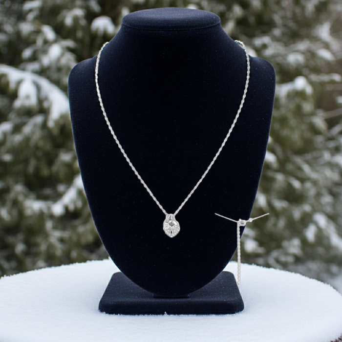 Colier Lacatel din argint Sterling 925 cu diamante simulate [2]