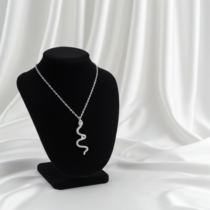 Colier Șarpe, din argint 925, decorat cu diamante simulate CZ [2]