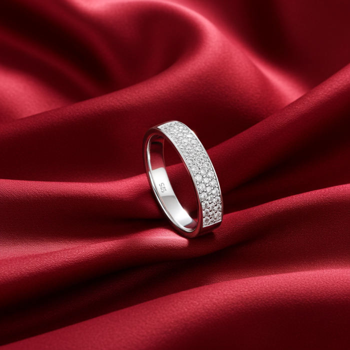 Inel Banda din argint Sterling 925 cu diamante simulate [1]