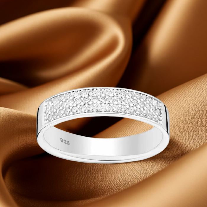 Inel Banda din argint Sterling 925 cu diamante simulate [2]