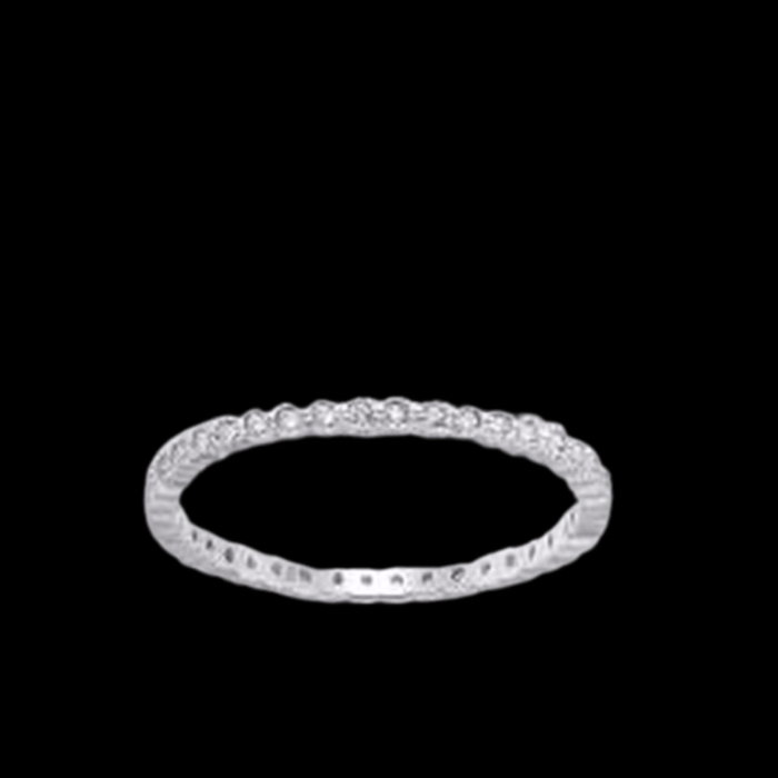Inel Banda subtire din argint Sterling 925 cu diamante simulate [3]