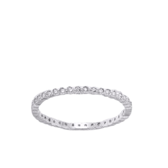 Inel Banda subtire din argint Sterling 925 cu diamante simulate [1]