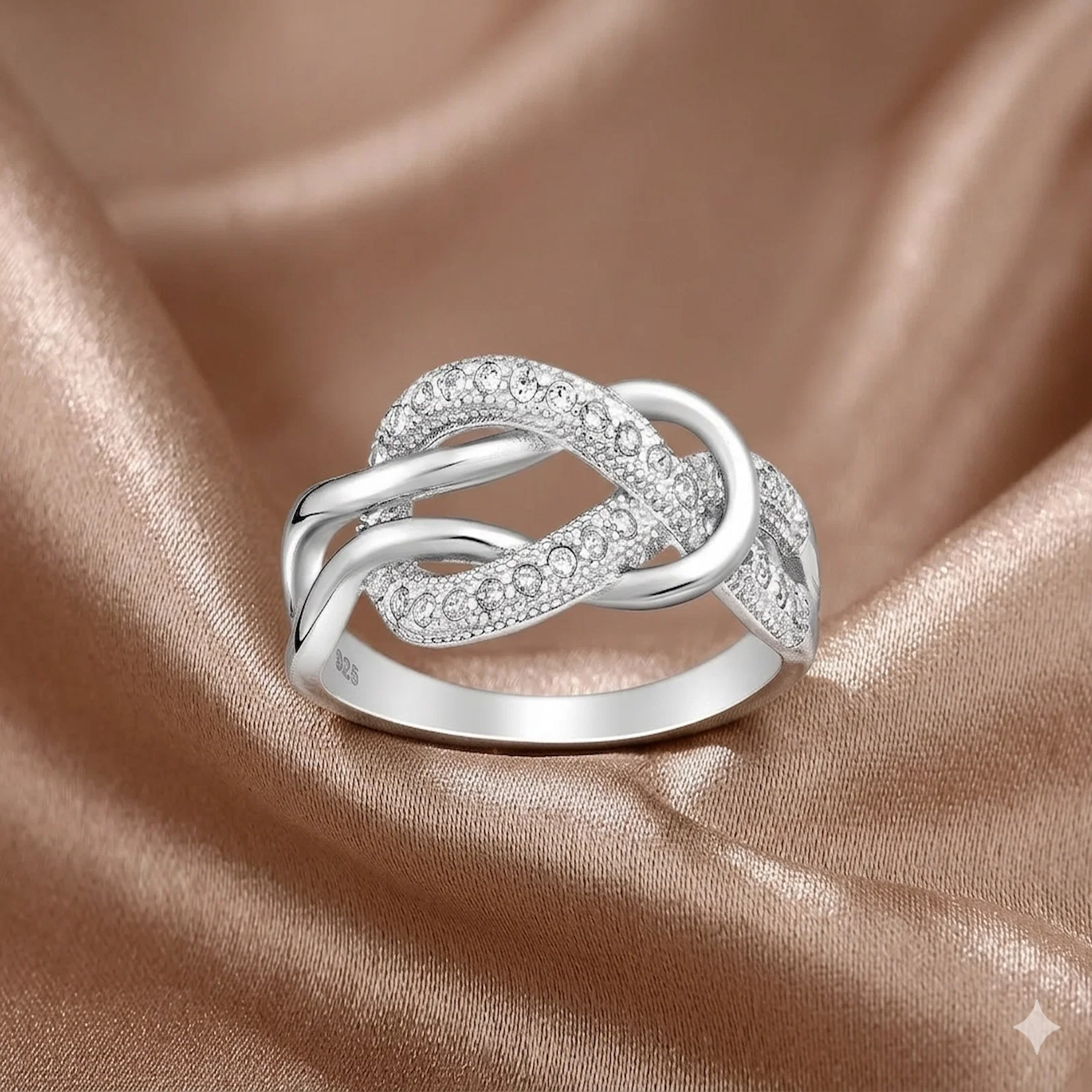 Inel Centura din argint Sterling 925 cu diamante simulate [1]