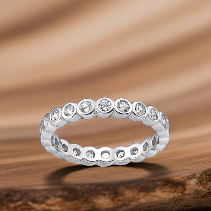 Inel Cercuri din argint Sterling 925 cu diamante simulate [1]