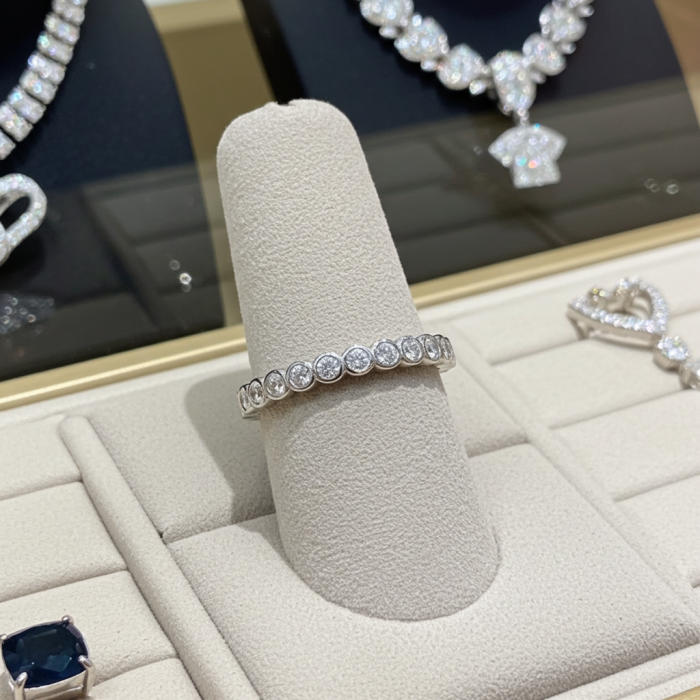 Inel Cercuri din argint Sterling 925 cu diamante simulate [4]