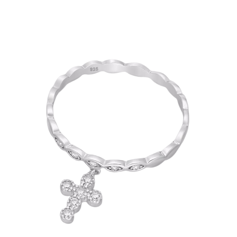 Inel Cruciulita din argint Sterling 925 cu diamante simulate [1]