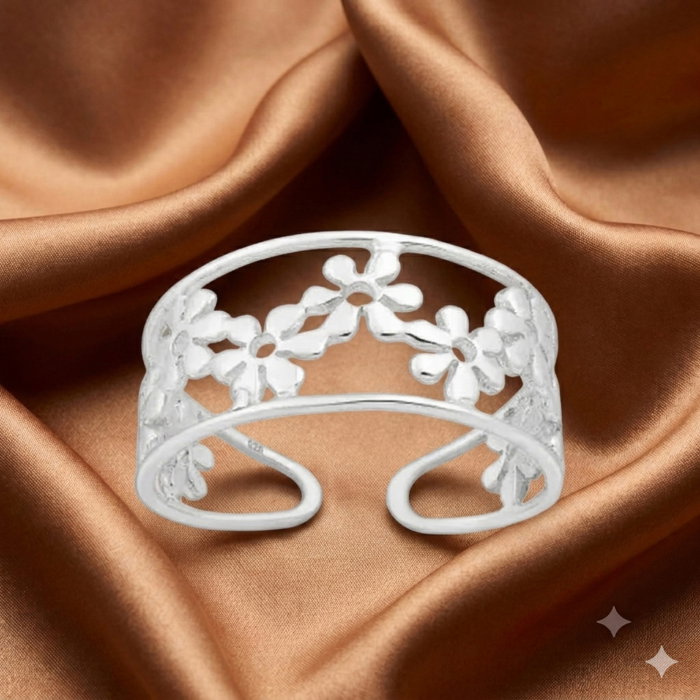 Inel cu Flori reglabil din argint Sterling 925 [1]
