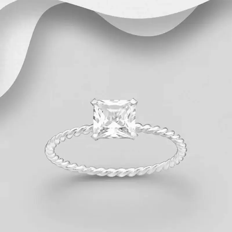 Inel din argint Sterling 925 cu diamant simulat [1]