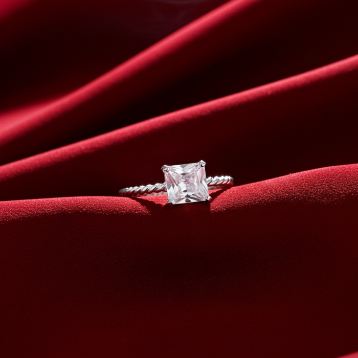 Inel din argint Sterling 925 cu diamant simulat [4]