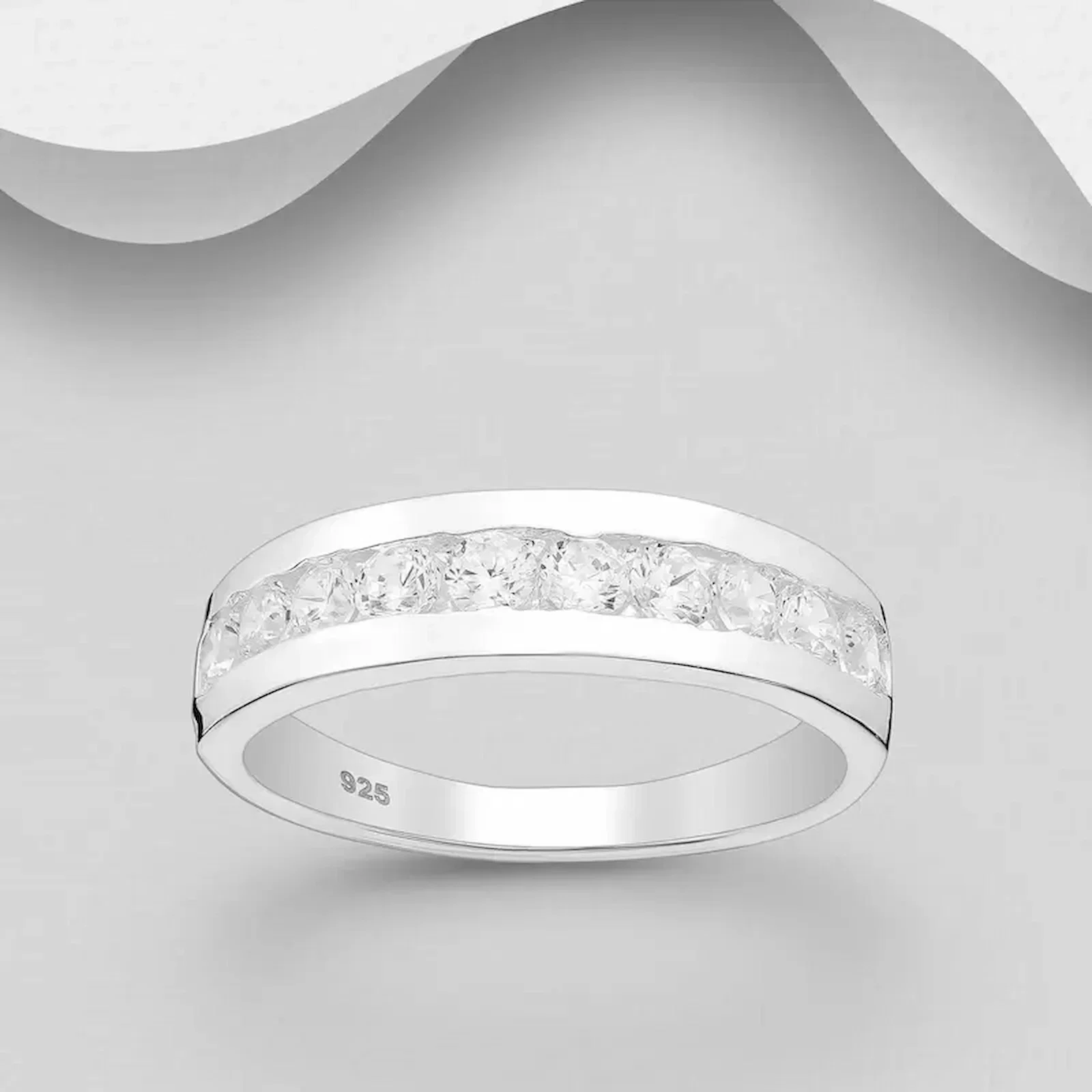 Inel din argint Sterling 925 cu diamante simulate [2]