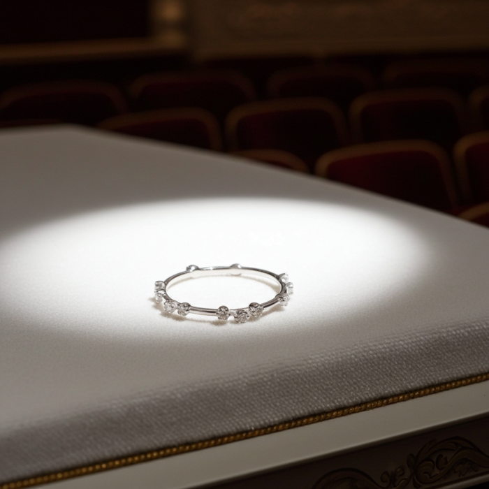 Inel din argint Sterling 925 cu diamante simulate asimetrice [2]