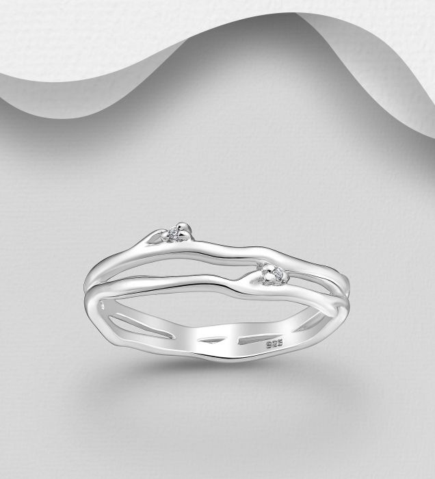 Inel Ramurica din argint Sterling 925 cu diamante simulate [1]