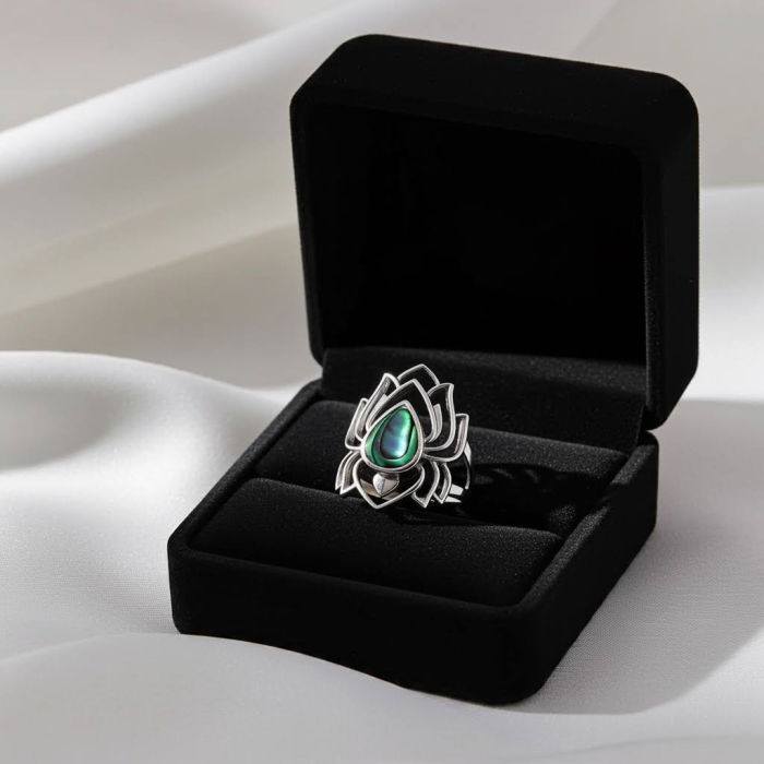 Inel Floare de Lotus din argint Sterling 925 cu sidef [3]