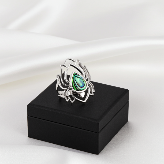 Inel Floare de Lotus din argint Sterling 925 cu sidef [6]
