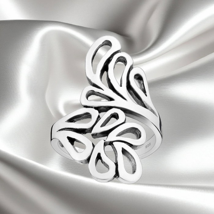 Inel Frunza din argint Sterling 925 stil oxidat [1]