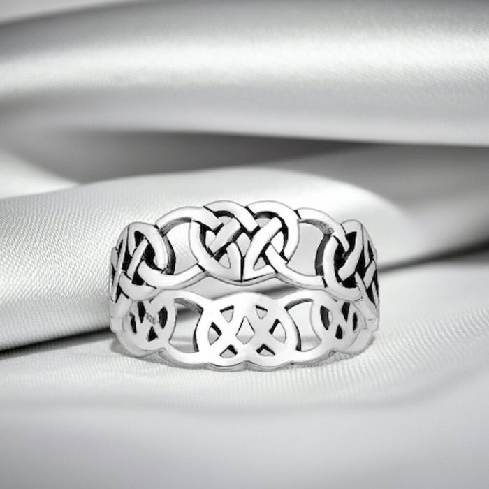 Inel Inimi inlantuite din argint Sterling 925 stil celtic oxidat [3]