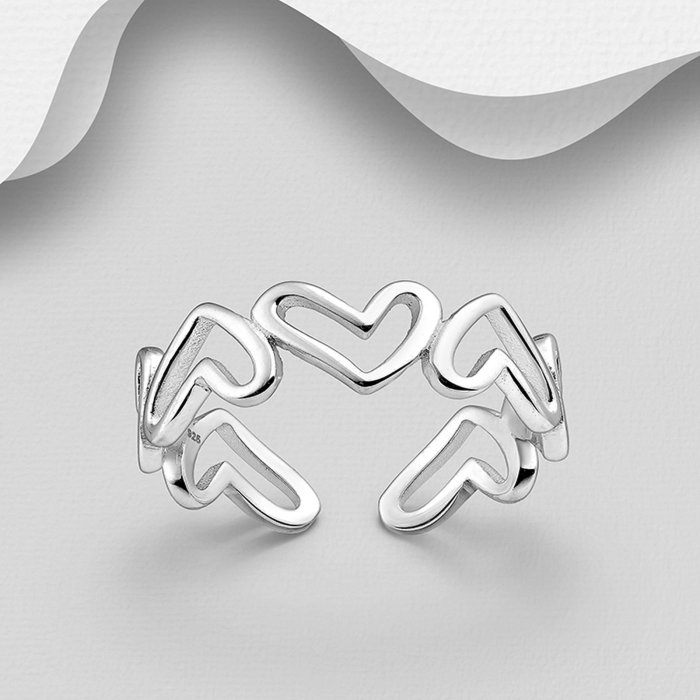Inel Lant de Inimioare din argint Sterling 925 [4]