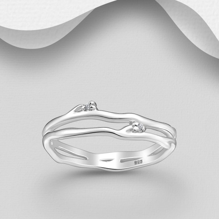 Inel Ramurica din argint Sterling 925 cu diamante simulate [3]