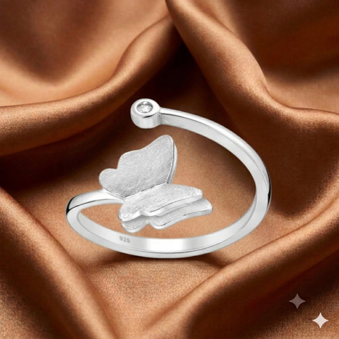 Inel reglabil Fluture din argint Sterling 925 cu diamant simulat [1]