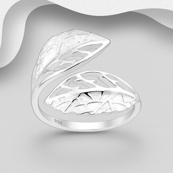 Inel reglabil Frunza din argint Sterling 925 [3]