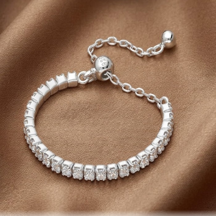 Inel reglabil Lant din argint Sterling 925 cu diamante simulate [1]