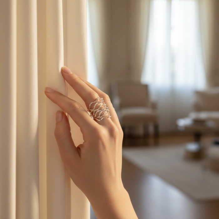 Inel Rețea ondulata din argint Sterling 925 [2]