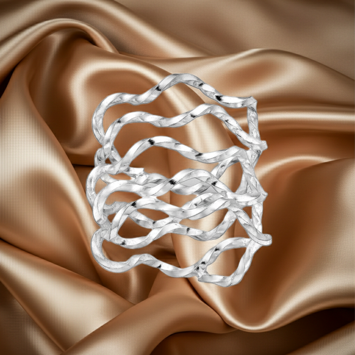 Inel Rețea ondulata din argint Sterling 925 [1]