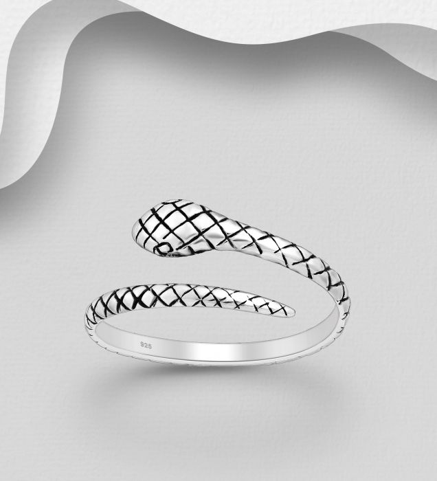 Inel reglabil Sarpe din argint Sterling 925 stil oxidat [1]