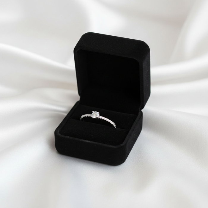 Inel stil logodna din argint Sterling 925 cu diamante simulate [7]