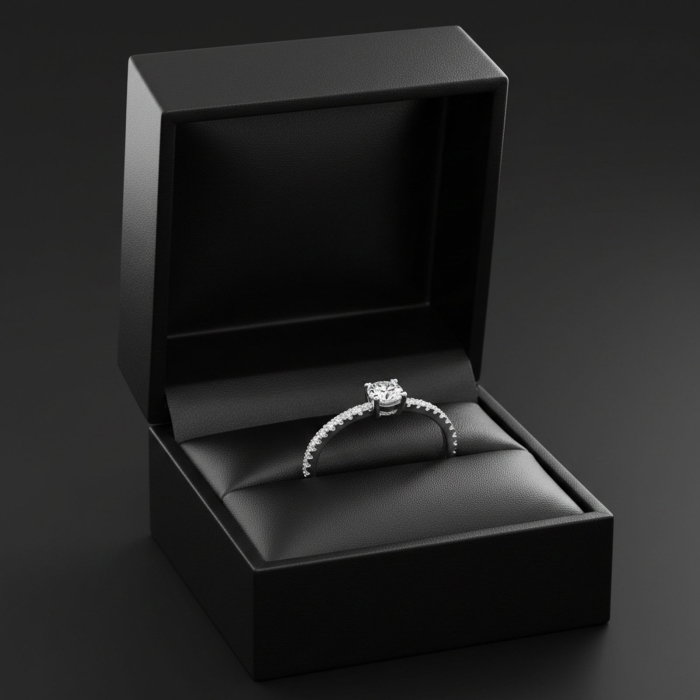 Inel stil logodna din argint Sterling 925 cu diamante simulate [5]