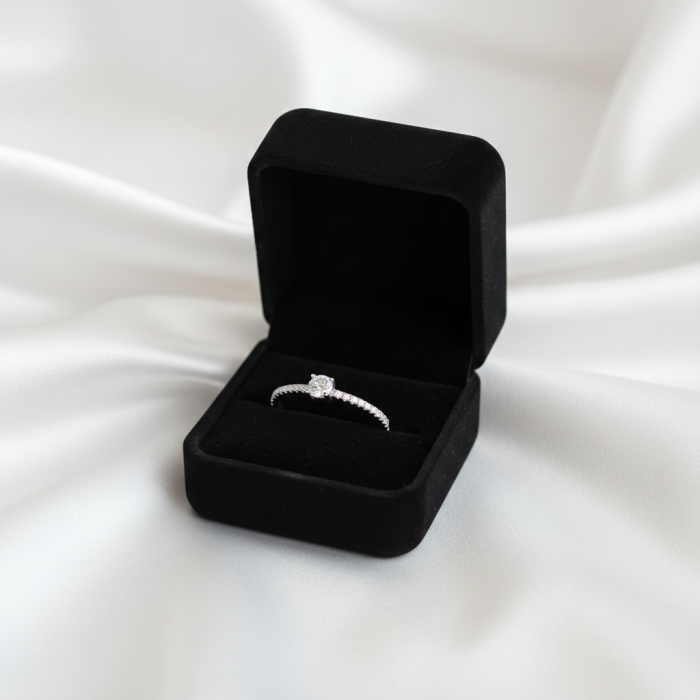 Inel stil logodna din argint Sterling 925 cu diamante simulate [3]