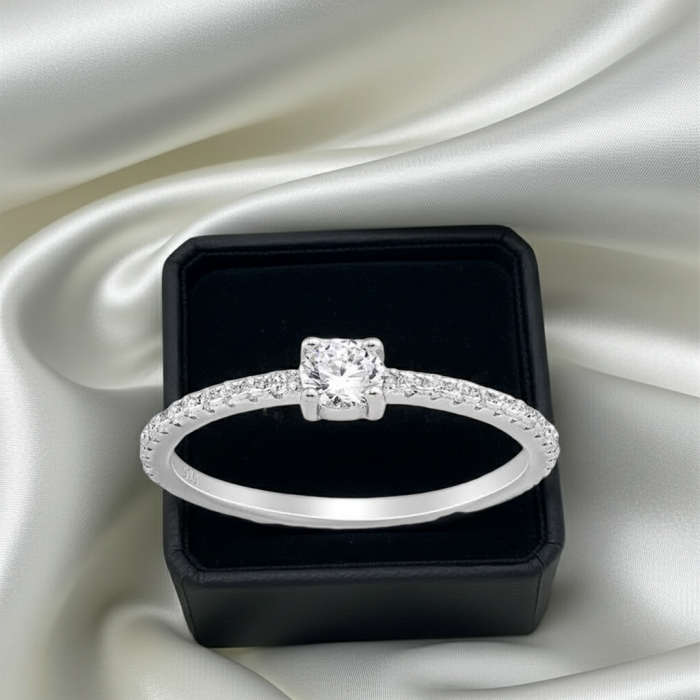 Inel stil logodna din argint Sterling 925 cu diamante simulate [1]