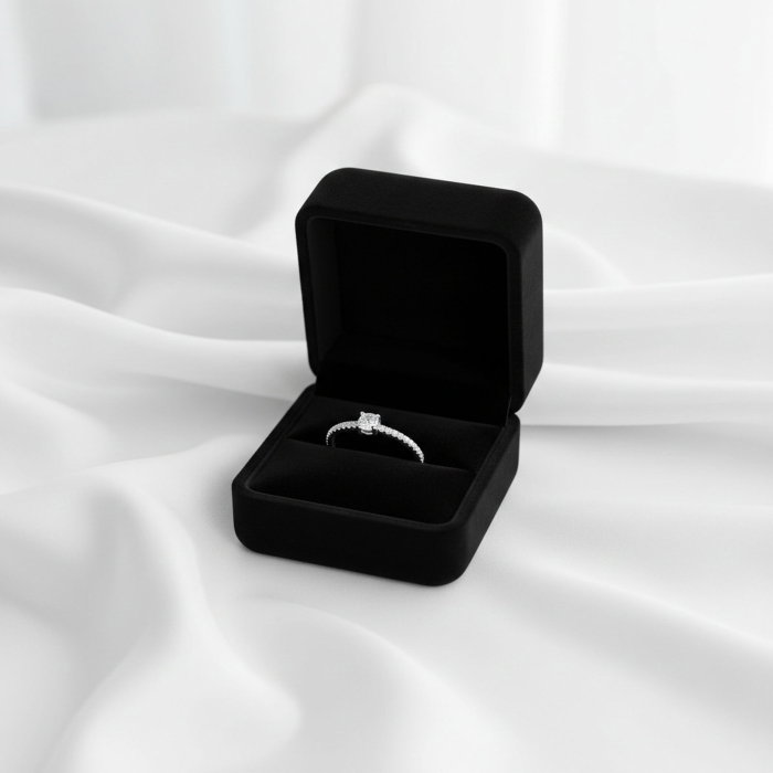 Inel stil logodna din argint Sterling 925 cu diamante simulate [6]