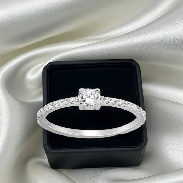 Inel stil logodna din argint Sterling 925 cu diamante simulate [1]