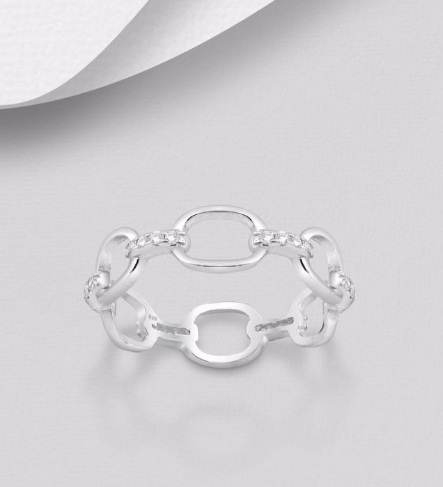 Inel Lant din argint Sterling 925 cu diamante simulate [11]