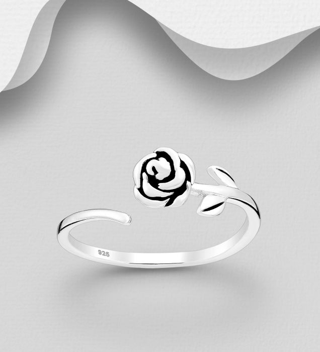 Inel reglabil Trandafir din argint Sterling 925 [1]