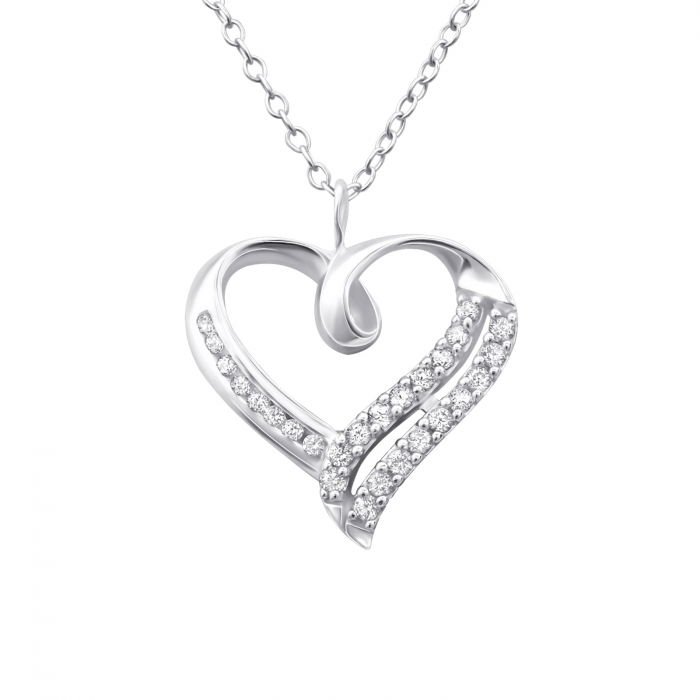 Colier Inima din Argint Sterling 925 cu diamante simulate [2]