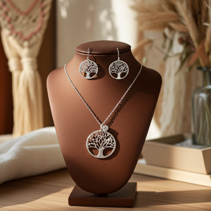 Set Copacul Vietii colier si cercei din Argint Sterling 925 [1]