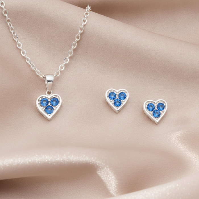 Set Inima colier si cercei din argint sterling 925 cu cristale austriece [1]