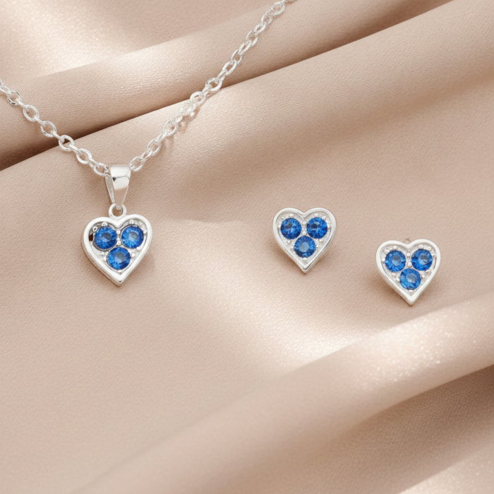 Set Inima colier si cercei din argint sterling 925 cu cristale austriece [7]