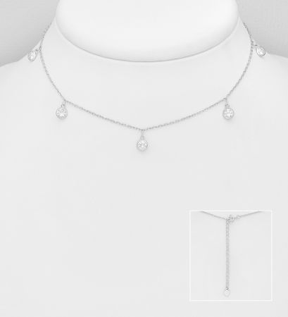 COLIERE ARGINT CU PIETRE - Colier din argint Sterling 925 cu diamante simulate