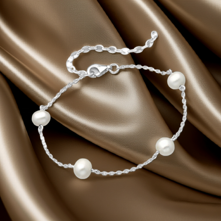 BRATARI ARGINT CU PIETRE - Bratara din argint Sterling 925 cu perle de apa dulce