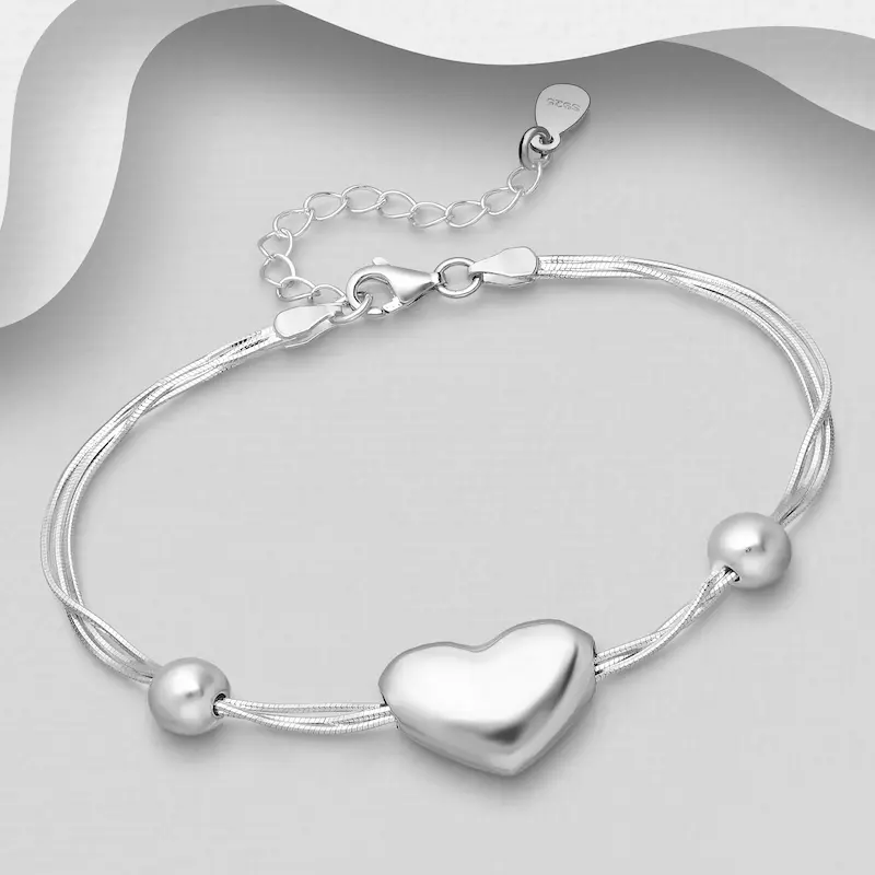 BRATARI ARGINT SIMPLE - Bratara Inimioara  din argint Sterling 925