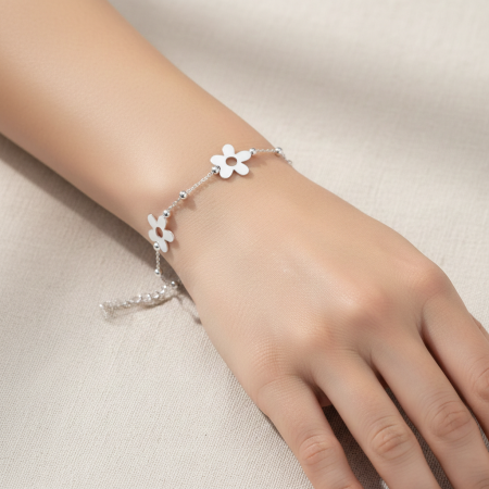 Bratara Lant cu flori din argint Sterling 925 [1]