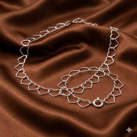 Bratara Lant de Inimioare din argint Sterling 925 [1]
