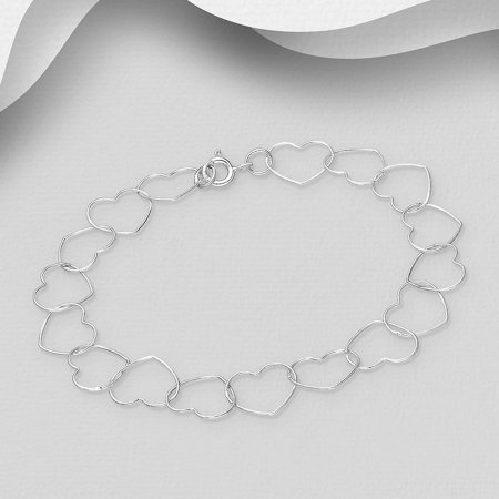 Bratara Lant de Inimioare din argint Sterling 925 [3]