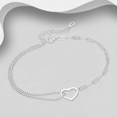 Bratara reglabila cu inimioara din argint Sterling 925 [5]