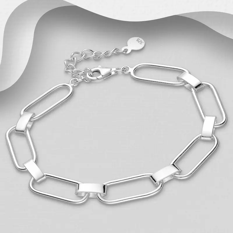 BRATARI ARGINT SIMPLE - Bratara stil Lant din argint Sterling 925
